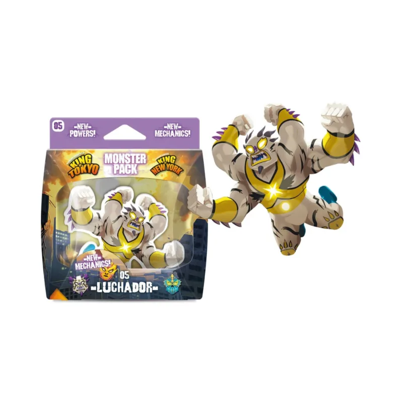 King of Tokyo/New York: Monster Pack – Luchador - Serie Monstruos - 05 Luchadores -Juego de Mesa