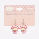 Flocked Latte Bear My Melody Earrings Sanrio Hello Kitty and Friends