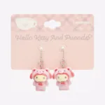 Flocked Latte Bear My Melody Earrings Sanrio Hello Kitty and Friends