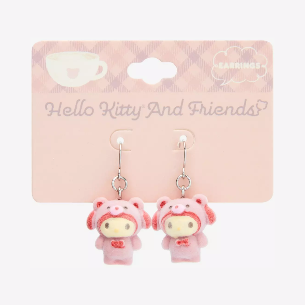 Sanrio Latte Bear My Melody Errings (1) Flocked Latte Bear My Melody Earrings Sanrio Hello Kitty and Friends