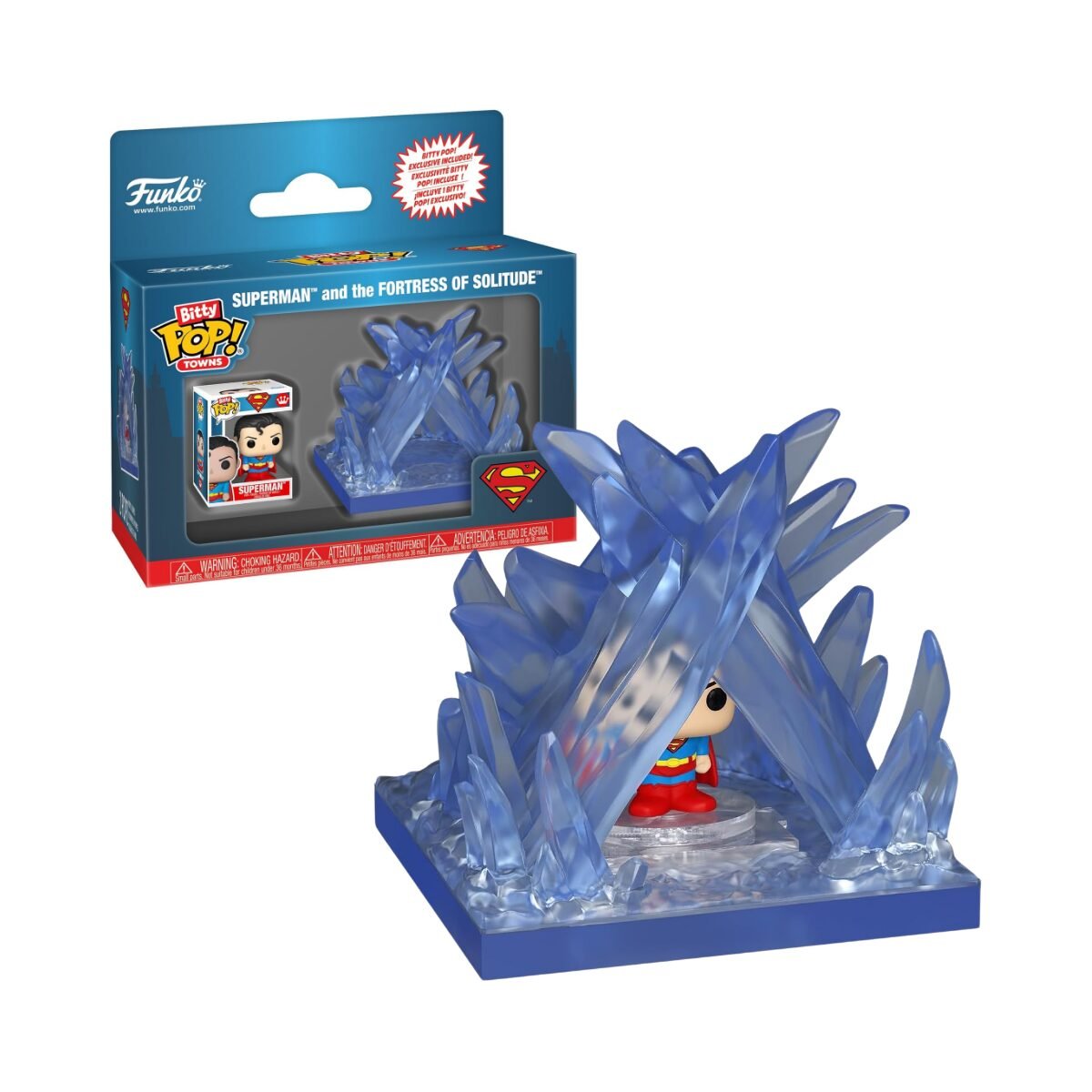 Funko Bitty Pop! Towns Superman and The Fortress of Solitude - DC Comics - Héroes DC - Imagen 1