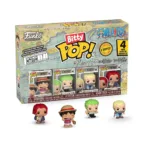 Funko Pop! Bitty Monkey D. Luffy, Roronoa Zoro, Axe Hand Morgan, and Shanks 4 Pack - One Piece