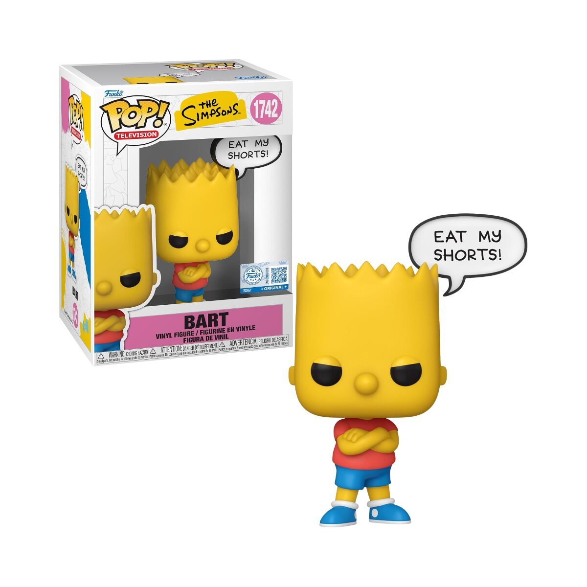 Funko Pop! Sayings_ Bart Eat My Short Specialty Series - Los Simpson - TV Cartoon Fans (1) Funko Pop! Sayings: Bart Eat My Short Specialty Series - 1742 - Los Simpson - TV Cartoon Fans