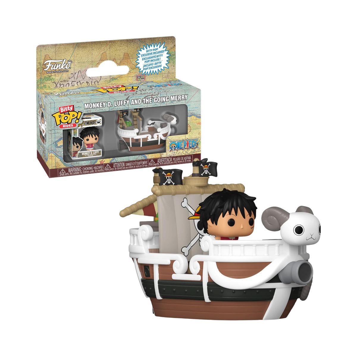 Funko Pop! Bitty Ride_ Monkey D. Luffy and the Going Merry - One Piece Funko Pop! Bitty Ride: Monkey D. Luffy and the Going Merry - One Piece