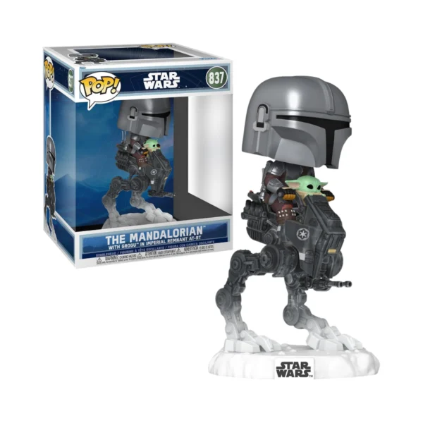 Funko Pop! Rides Deluxe: The Mandalorian with Grogu in Imperial Remnant AT-RT - 837 - Star Wars: Mandalorian & Grogu