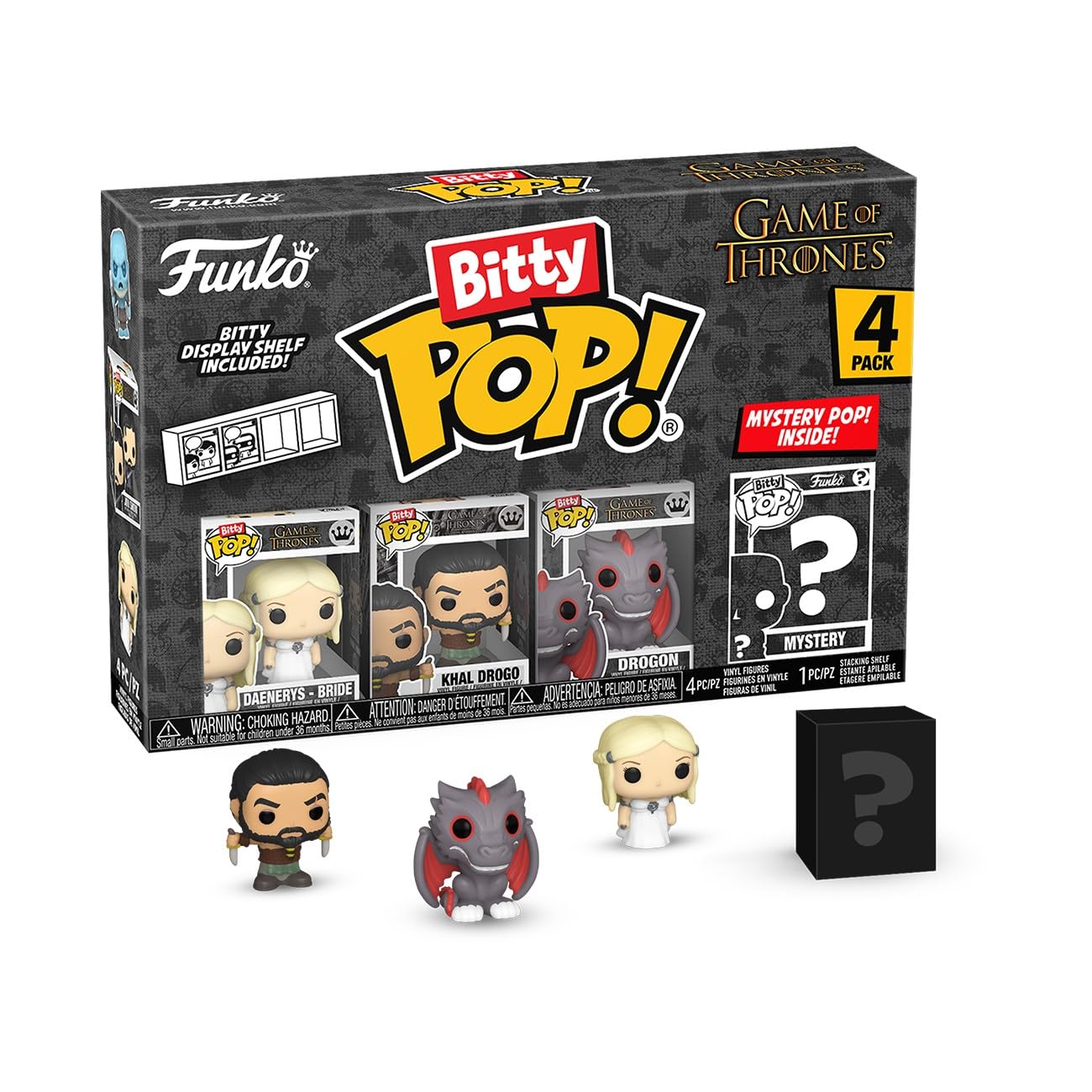Funko Pop! Bitty: Game of Thrones – Daenerys Targaryen, Khal Drogo, Drogon, & Mystery Chase Figure (Styles May Vary)_0 Funko Pop! Bitty: Game of Thrones - Daenerys Targaryen, Khal Drogo, Drogon, & Mystery Chase Figure (Styles May Vary)_0