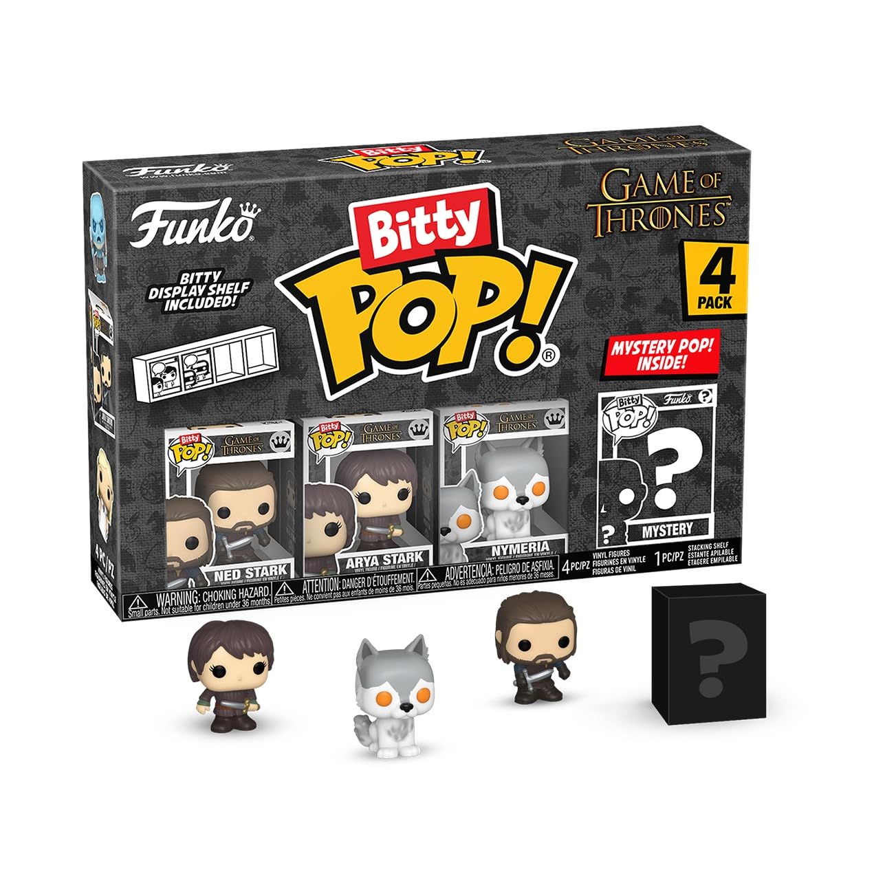 Funko Pop! Bitty: Game of Thrones – Ned Stark, Arya Stark, Nymeria, & Mystery Chase Figure (Styles May Vary)_0 Funko Pop! Bitty: Game of Thrones - Ned Stark, Arya Stark, Nymeria, & Mystery Chase Figure (Styles May Vary)_0