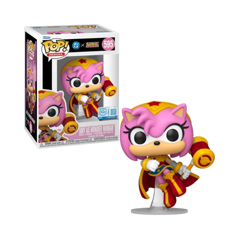 Funko Pop! Amy Rose as Wonder Woman - 595 - Heroes: JLA & Sonic - Sonic + DC Comics
